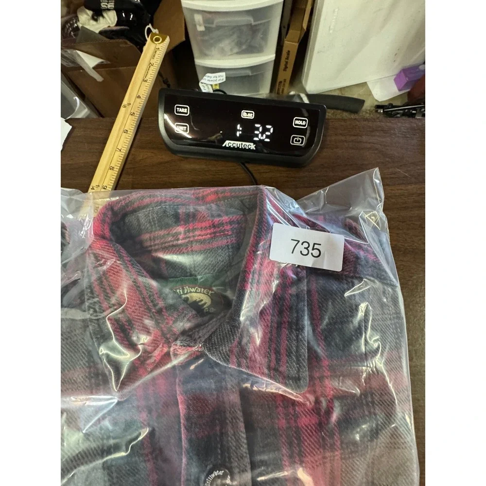 Stillwater Supply Co Flannel Shirt Red Gray Plaid Cotton Button Up Pocket Mens M